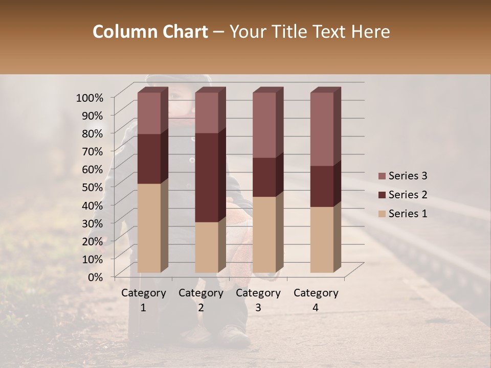 A Little Boy Sitting On A Suitcase With A Teddy Bear PowerPoint Template