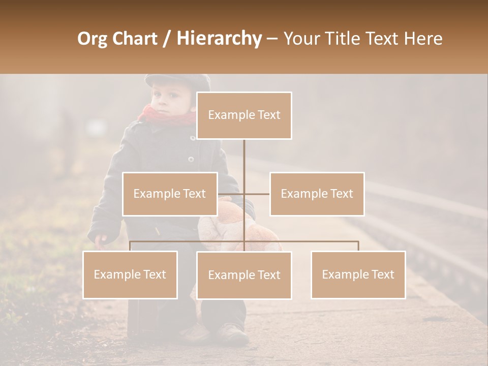A Little Boy Sitting On A Suitcase With A Teddy Bear PowerPoint Template