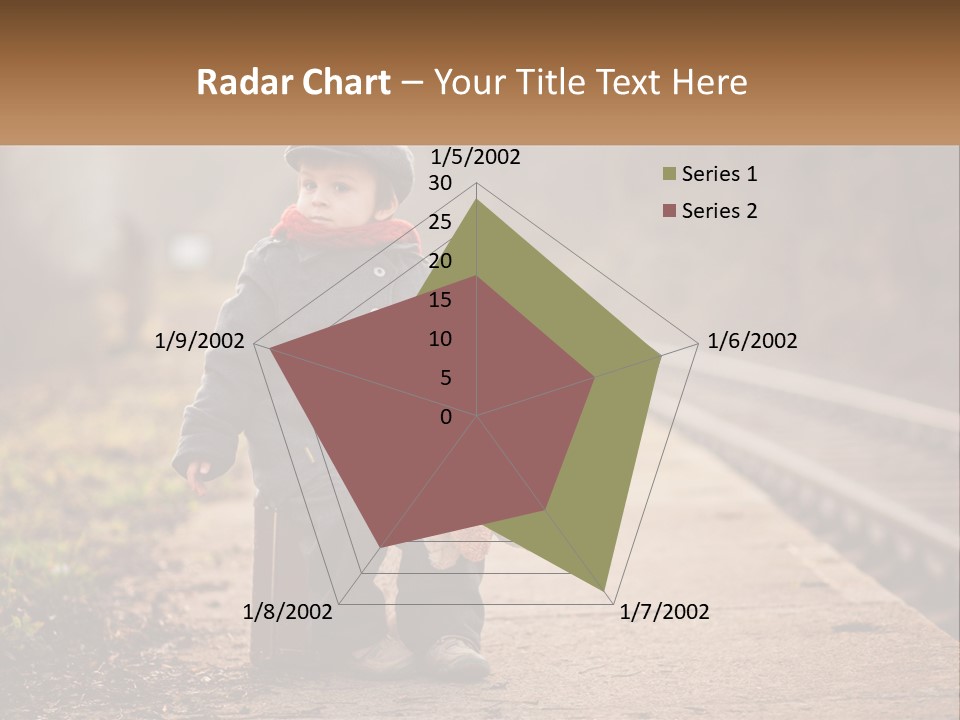 A Little Boy Sitting On A Suitcase With A Teddy Bear PowerPoint Template