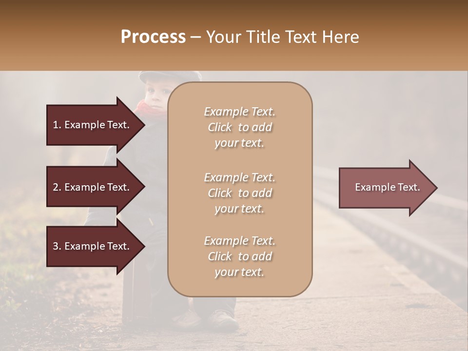 A Little Boy Sitting On A Suitcase With A Teddy Bear PowerPoint Template