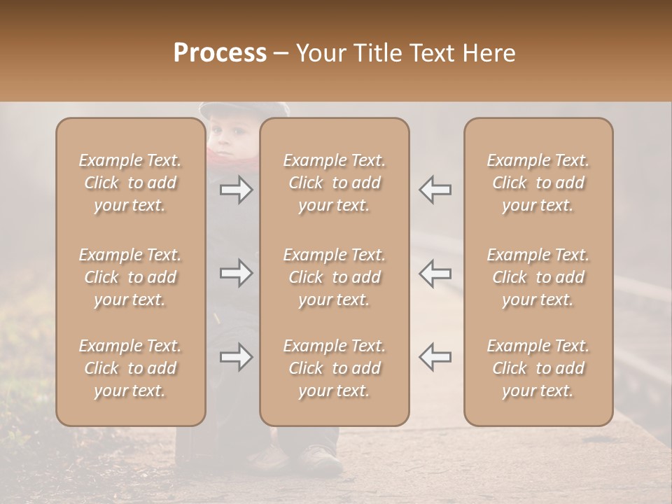 A Little Boy Sitting On A Suitcase With A Teddy Bear PowerPoint Template