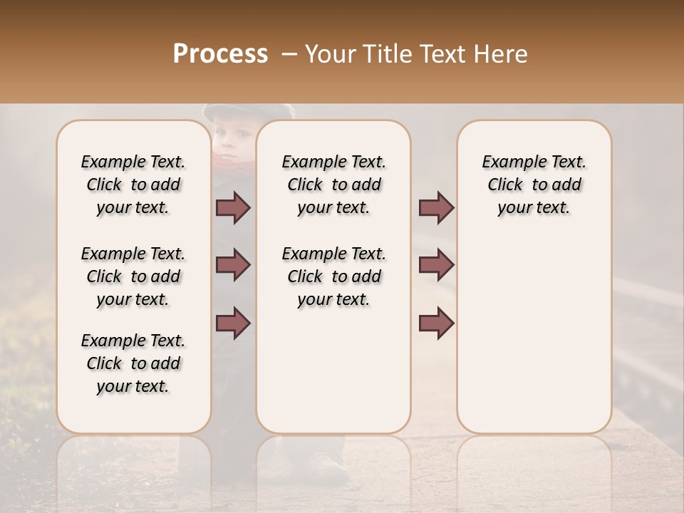 A Little Boy Sitting On A Suitcase With A Teddy Bear PowerPoint Template