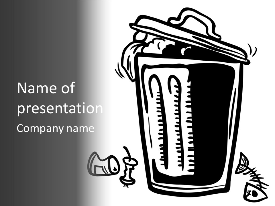 A Black And White Image Of A Cup Of Coffee PowerPoint Template