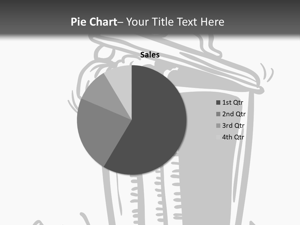 A Black And White Image Of A Cup Of Coffee PowerPoint Template