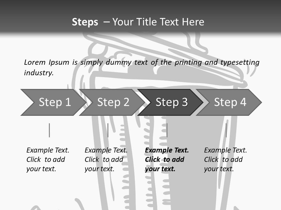 A Black And White Image Of A Cup Of Coffee PowerPoint Template