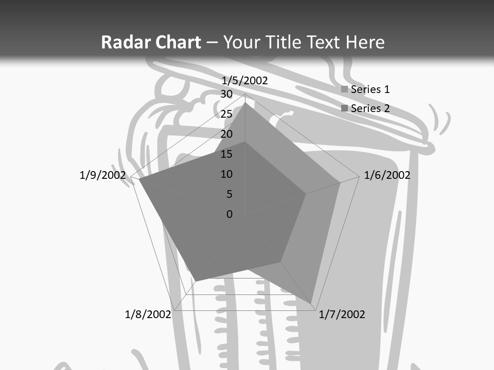 A Black And White Image Of A Cup Of Coffee PowerPoint Template