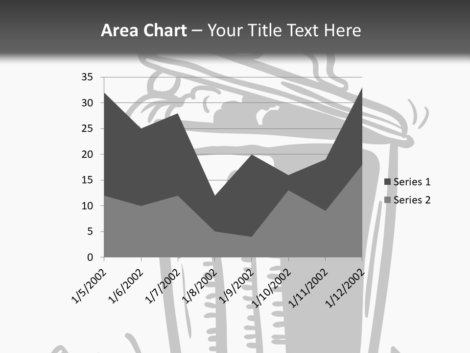 A Black And White Image Of A Cup Of Coffee PowerPoint Template
