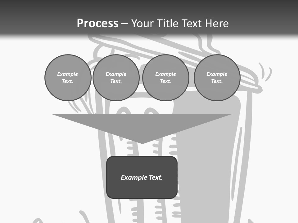 A Black And White Image Of A Cup Of Coffee PowerPoint Template