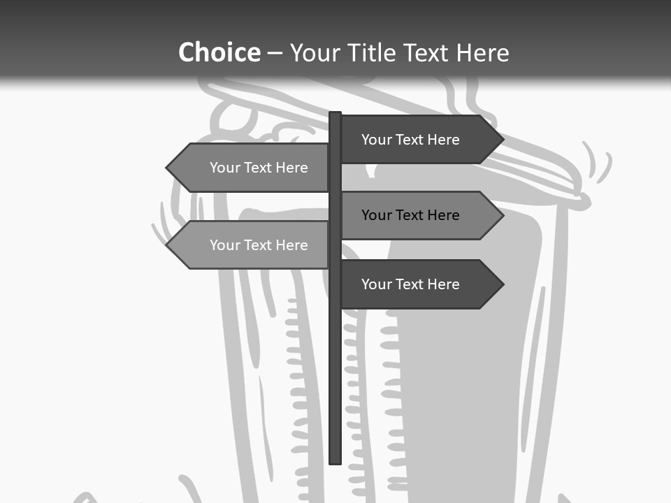 A Black And White Image Of A Cup Of Coffee PowerPoint Template