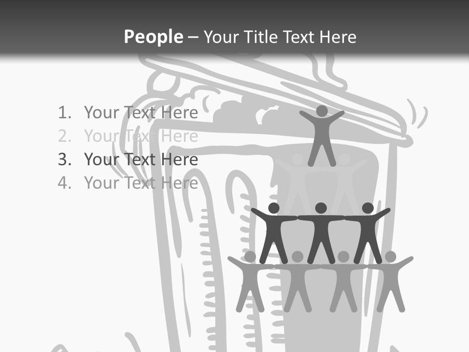 A Black And White Image Of A Cup Of Coffee PowerPoint Template