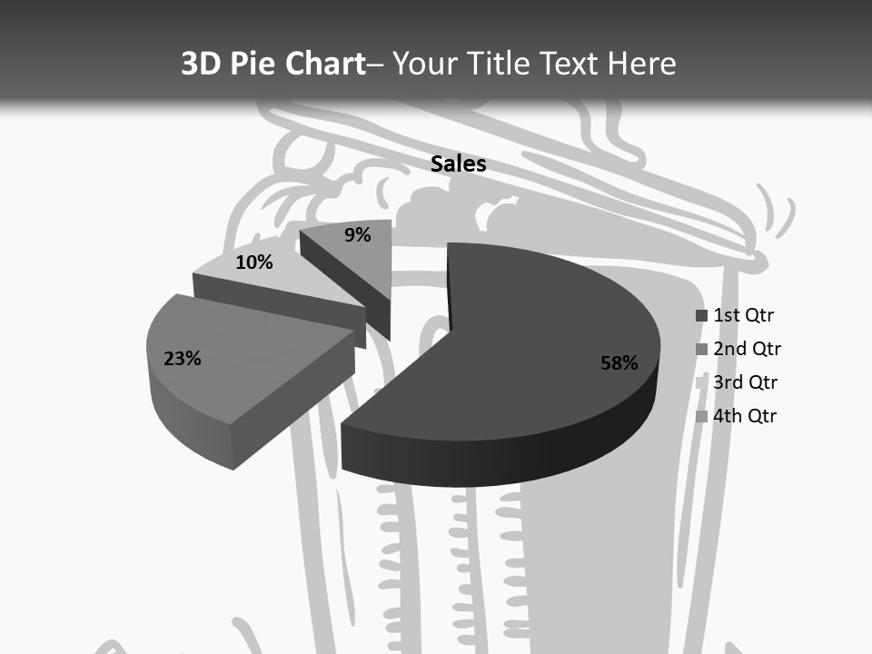A Black And White Image Of A Cup Of Coffee PowerPoint Template