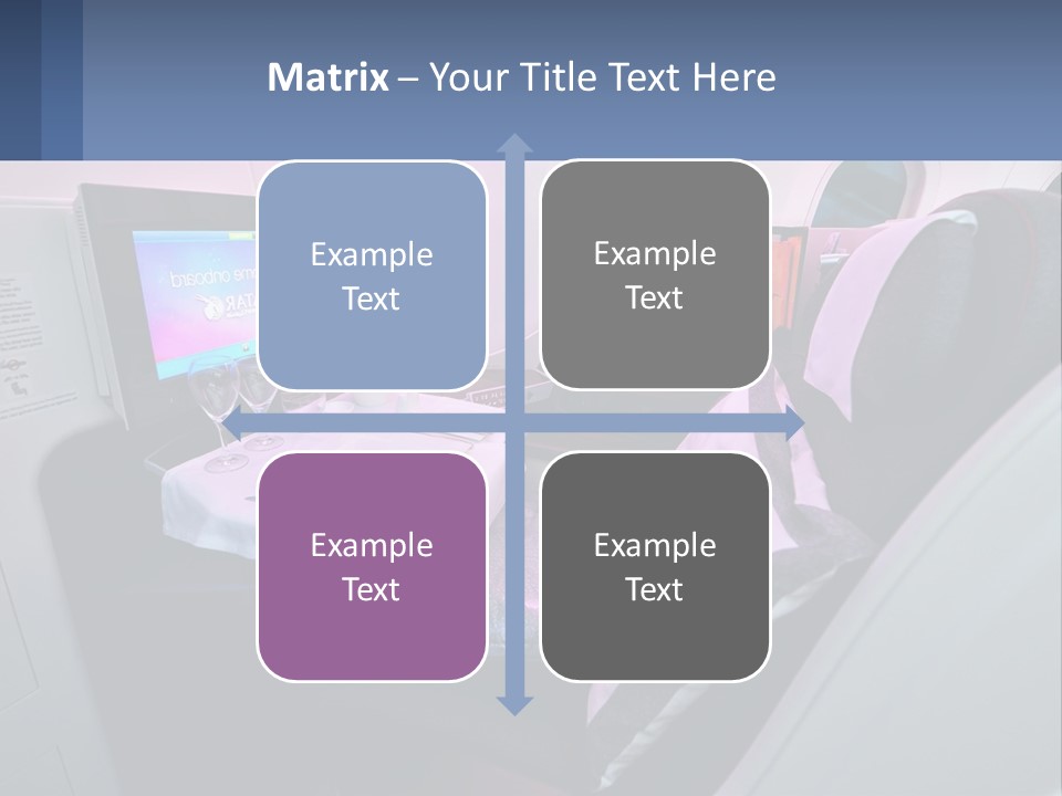 An Airplane Seat With A Table And Wine Glasses On It PowerPoint Template
