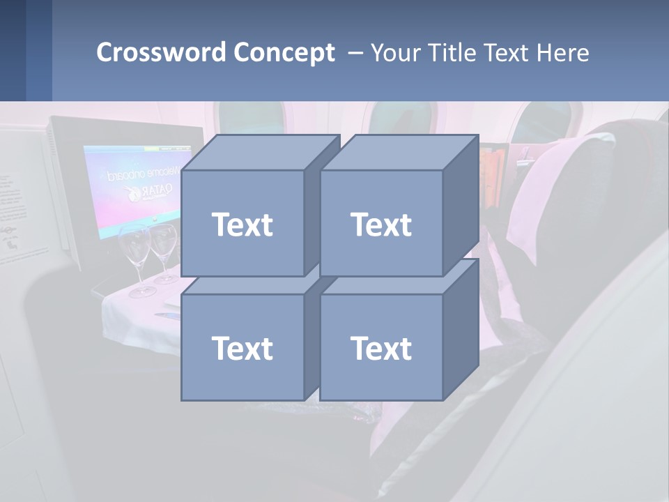 An Airplane Seat With A Table And Wine Glasses On It PowerPoint Template
