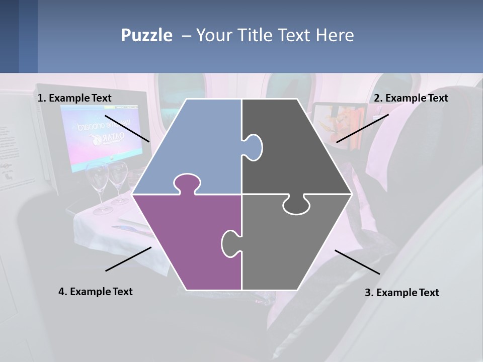 An Airplane Seat With A Table And Wine Glasses On It PowerPoint Template