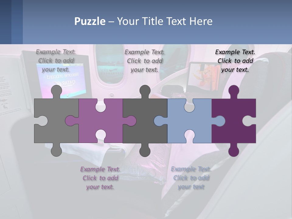 An Airplane Seat With A Table And Wine Glasses On It PowerPoint Template