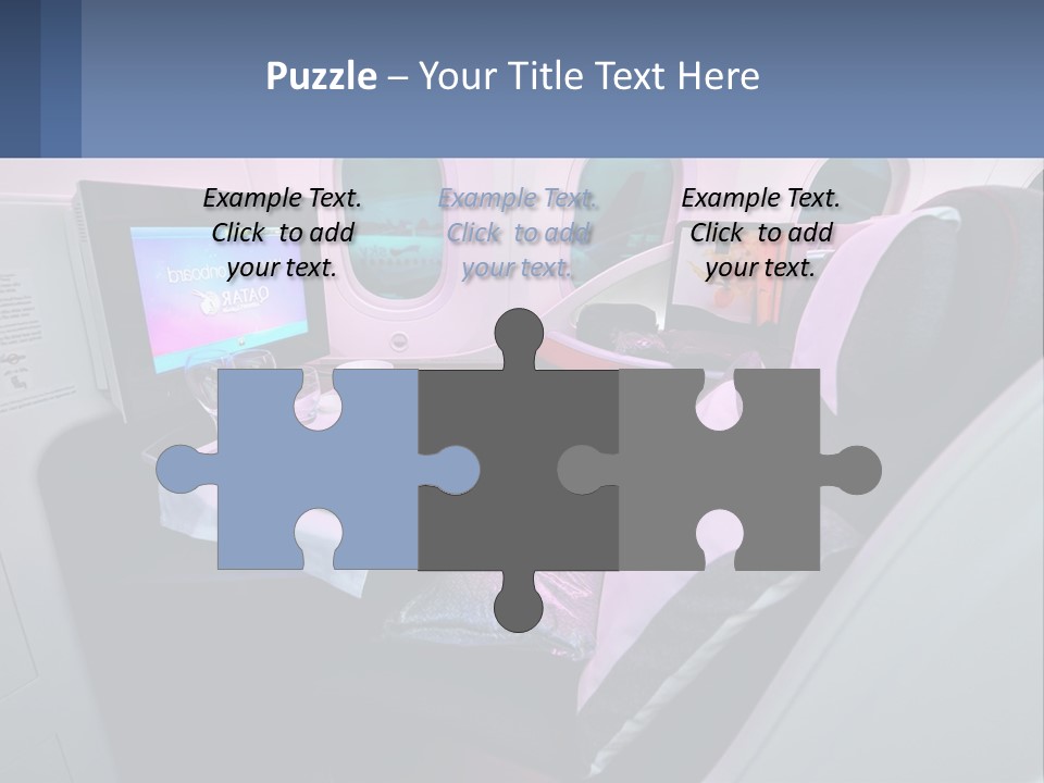 An Airplane Seat With A Table And Wine Glasses On It PowerPoint Template