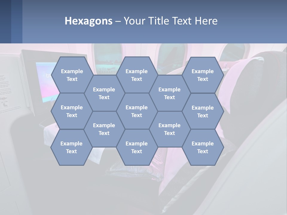 An Airplane Seat With A Table And Wine Glasses On It PowerPoint Template