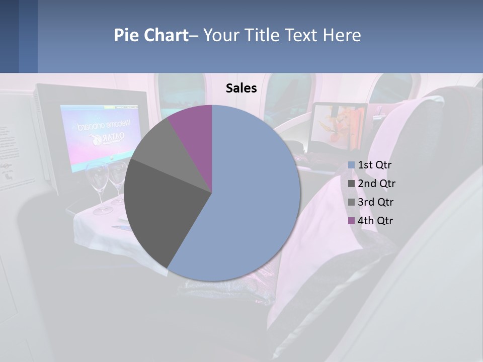 An Airplane Seat With A Table And Wine Glasses On It PowerPoint Template