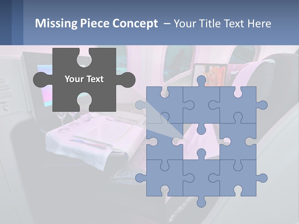 An Airplane Seat With A Table And Wine Glasses On It PowerPoint Template