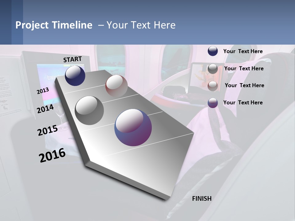 An Airplane Seat With A Table And Wine Glasses On It PowerPoint Template
