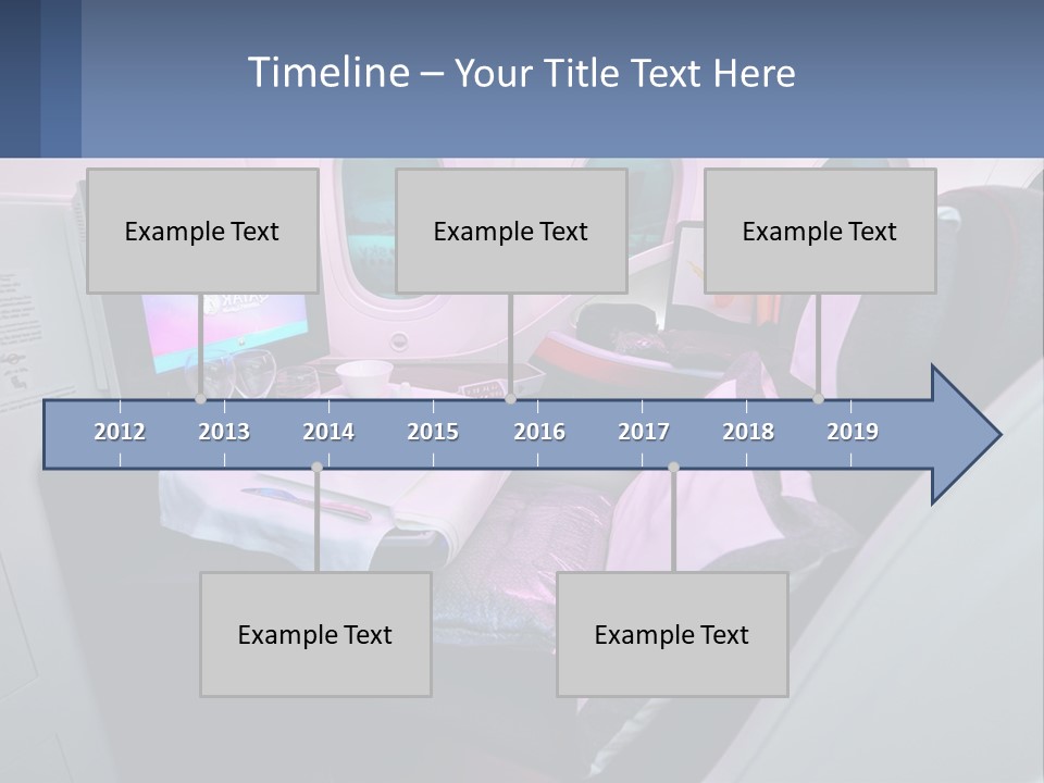 An Airplane Seat With A Table And Wine Glasses On It PowerPoint Template