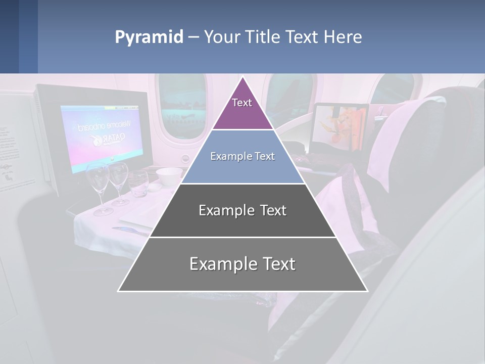 An Airplane Seat With A Table And Wine Glasses On It PowerPoint Template