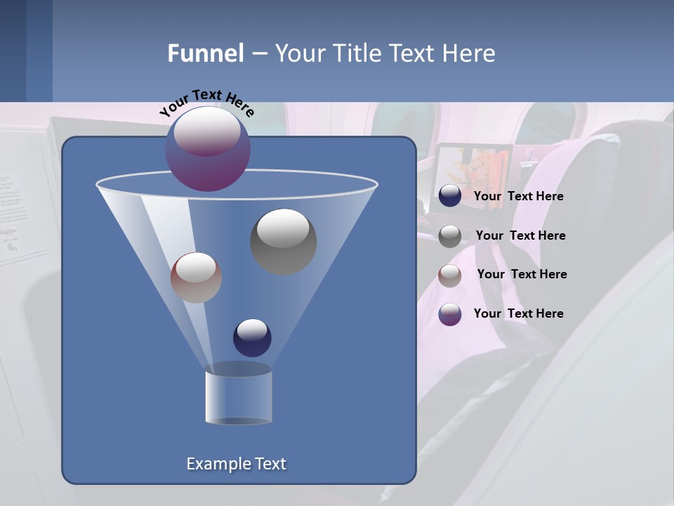An Airplane Seat With A Table And Wine Glasses On It PowerPoint Template