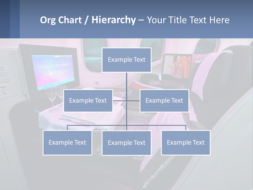 An Airplane Seat With A Table And Wine Glasses On It PowerPoint Template