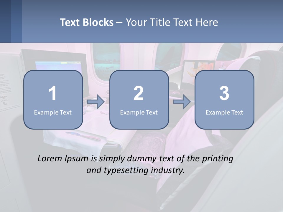 An Airplane Seat With A Table And Wine Glasses On It PowerPoint Template
