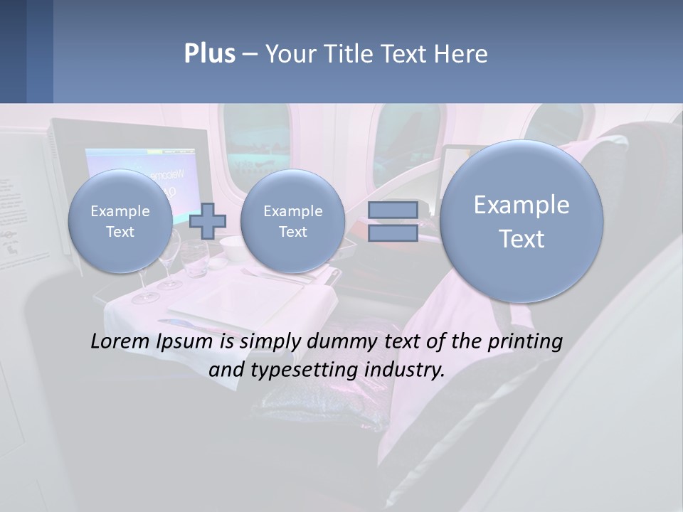 An Airplane Seat With A Table And Wine Glasses On It PowerPoint Template