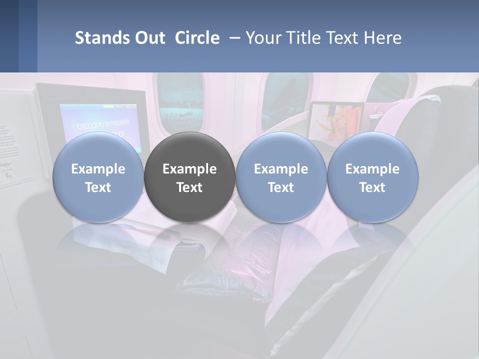 An Airplane Seat With A Table And Wine Glasses On It PowerPoint Template