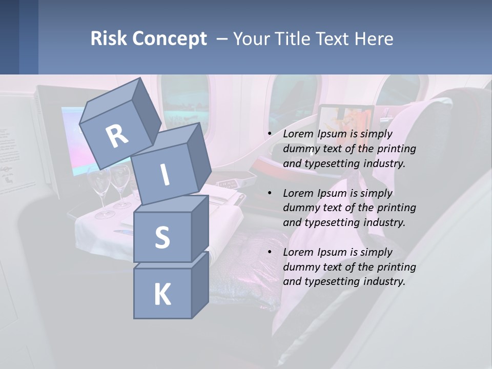 An Airplane Seat With A Table And Wine Glasses On It PowerPoint Template