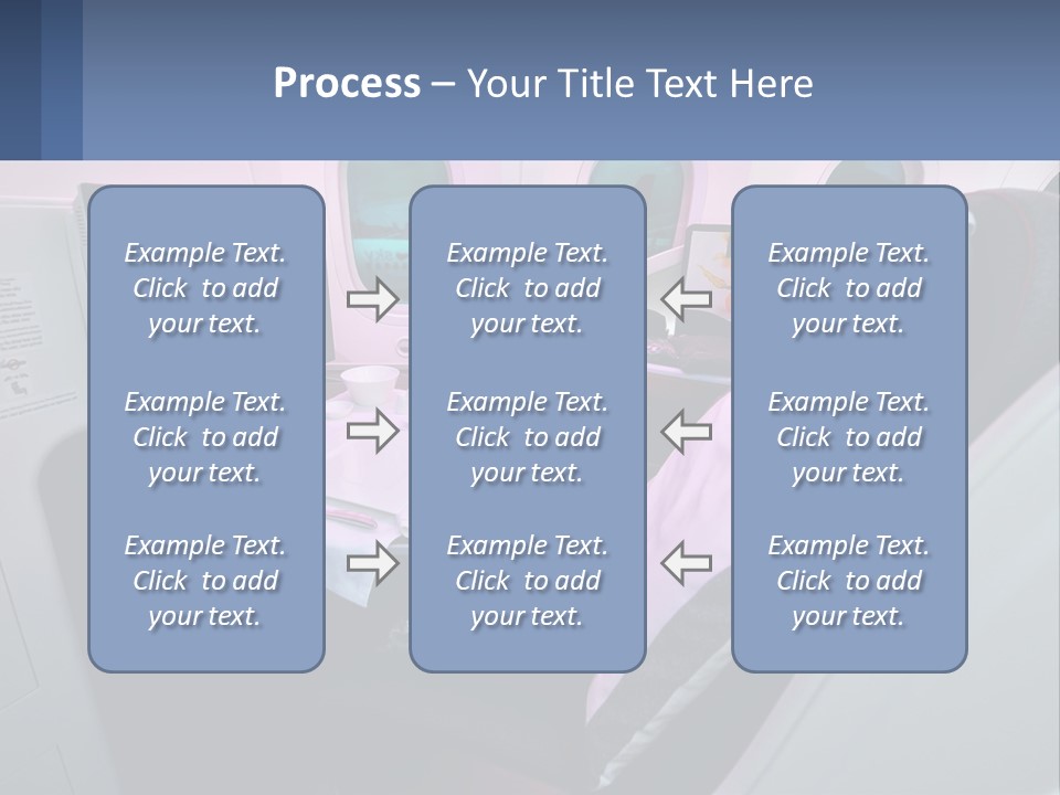 An Airplane Seat With A Table And Wine Glasses On It PowerPoint Template