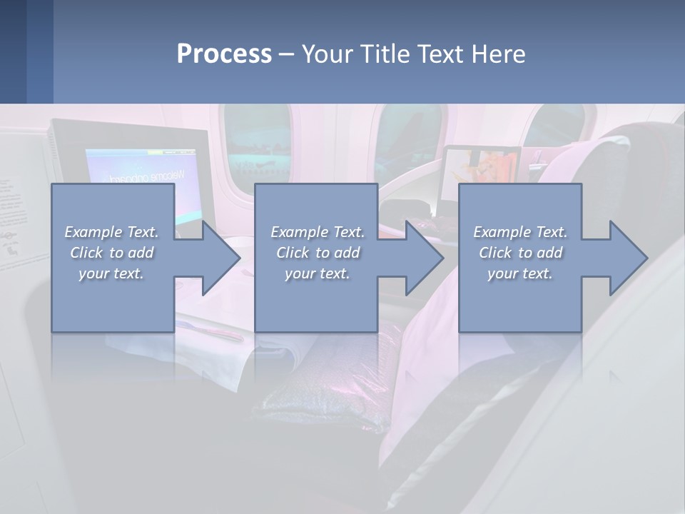 An Airplane Seat With A Table And Wine Glasses On It PowerPoint Template