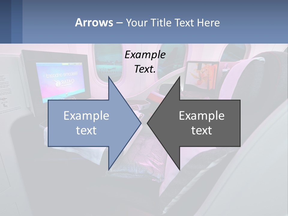 An Airplane Seat With A Table And Wine Glasses On It PowerPoint Template