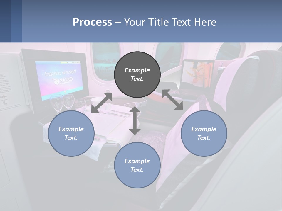 An Airplane Seat With A Table And Wine Glasses On It PowerPoint Template