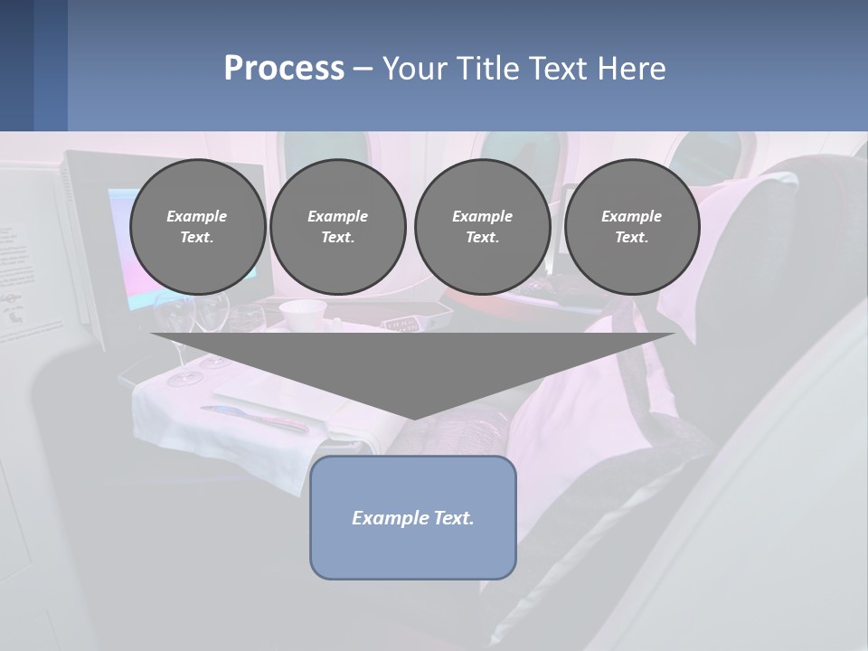 An Airplane Seat With A Table And Wine Glasses On It PowerPoint Template