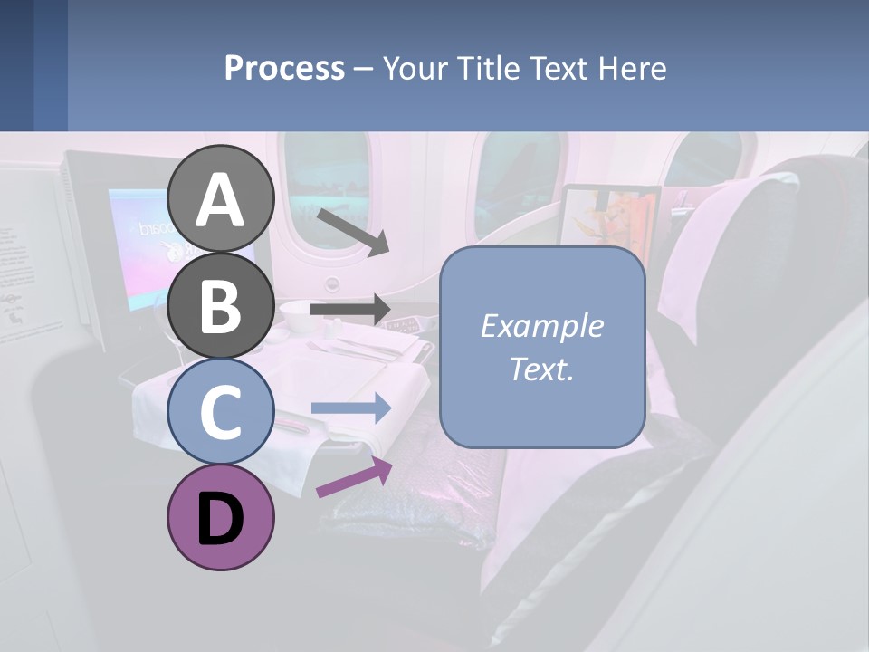 An Airplane Seat With A Table And Wine Glasses On It PowerPoint Template