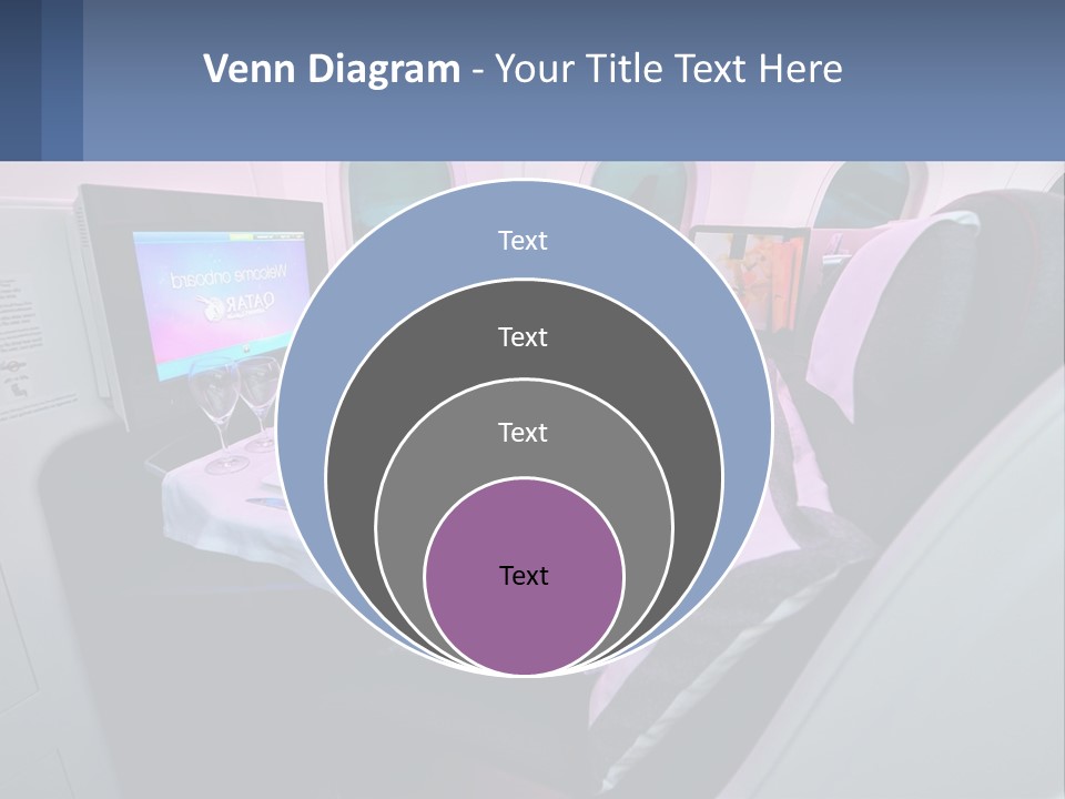 An Airplane Seat With A Table And Wine Glasses On It PowerPoint Template
