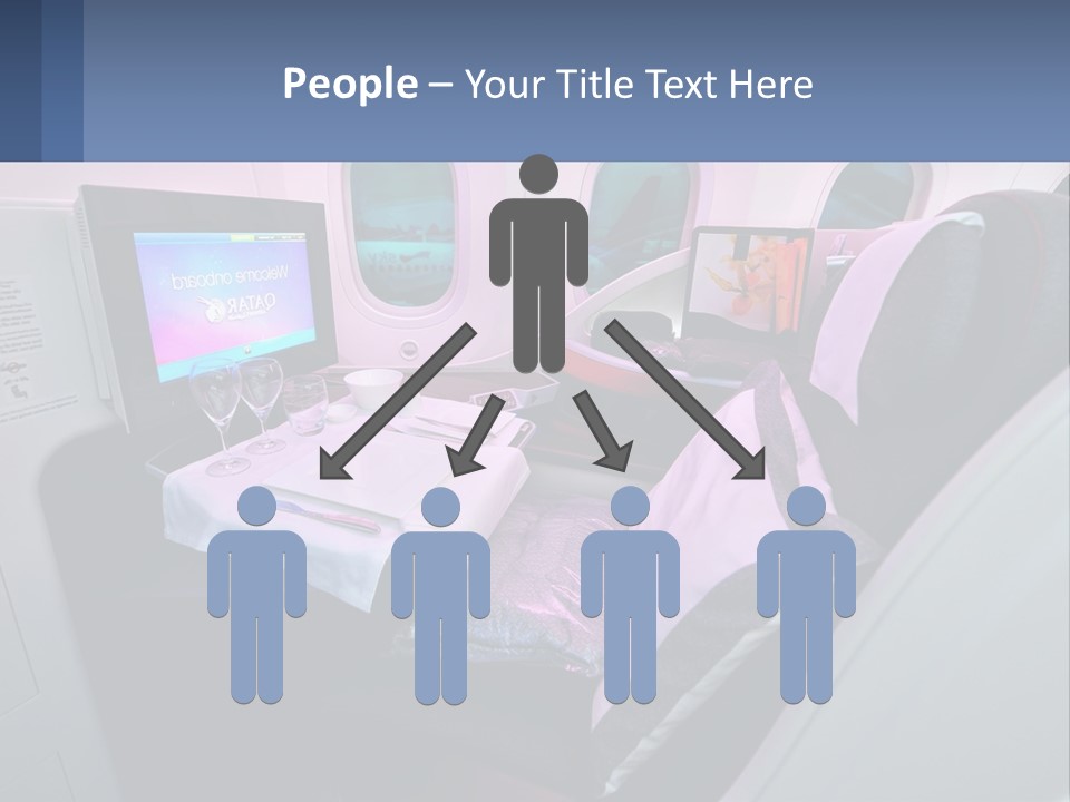 An Airplane Seat With A Table And Wine Glasses On It PowerPoint Template