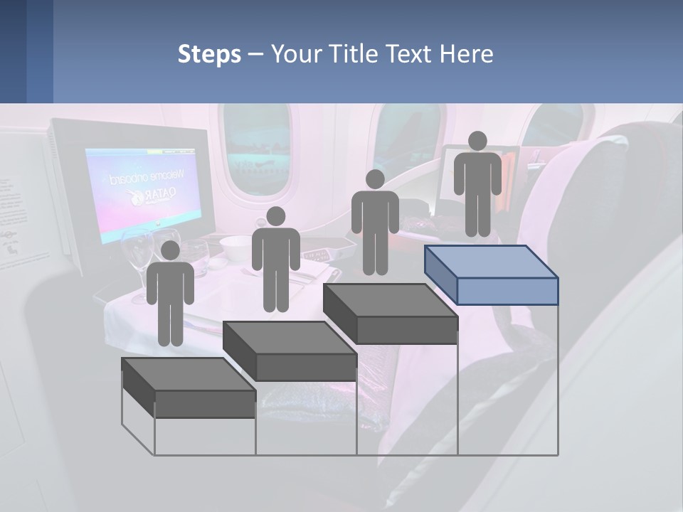 An Airplane Seat With A Table And Wine Glasses On It PowerPoint Template