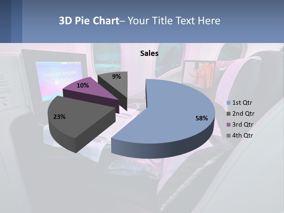 An Airplane Seat With A Table And Wine Glasses On It PowerPoint Template
