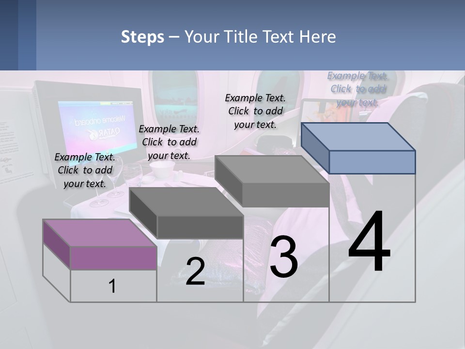 An Airplane Seat With A Table And Wine Glasses On It PowerPoint Template