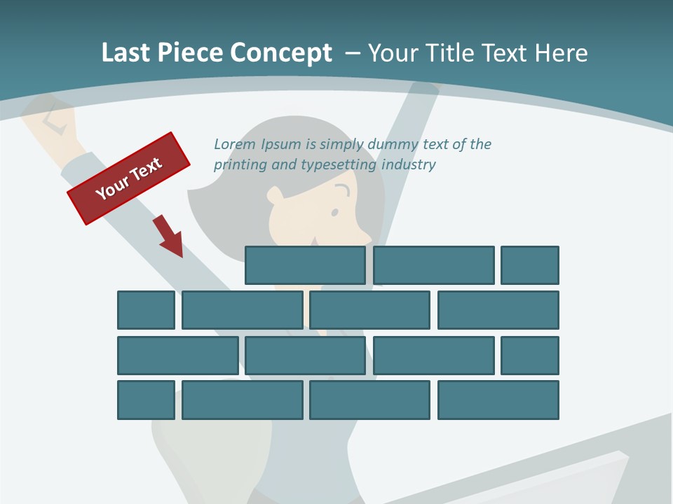 A Woman Sitting At A Desk With Her Arms In The Air PowerPoint Template