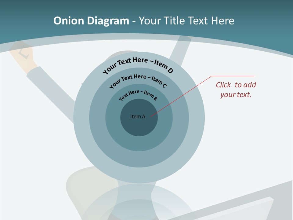 A Woman Sitting At A Desk With Her Arms In The Air PowerPoint Template