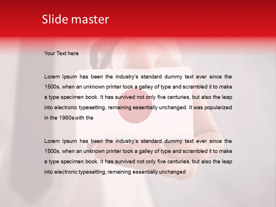 A Person Holding A Business Card With A Flag On It PowerPoint Template