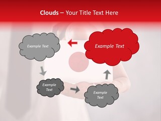 A Person Holding A Business Card With A Flag On It PowerPoint Template