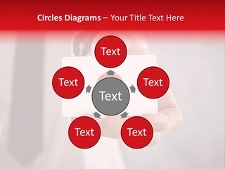 A Person Holding A Business Card With A Flag On It PowerPoint Template