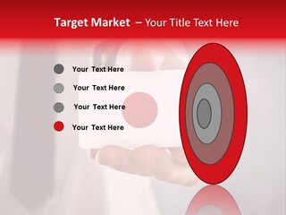 A Person Holding A Business Card With A Flag On It PowerPoint Template