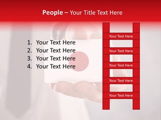 A Person Holding A Business Card With A Flag On It PowerPoint Template